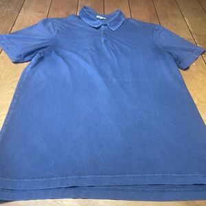 James Perse Supima Cotton Jersey Polo Shirt Size XL (4) Color Blue Made in USA